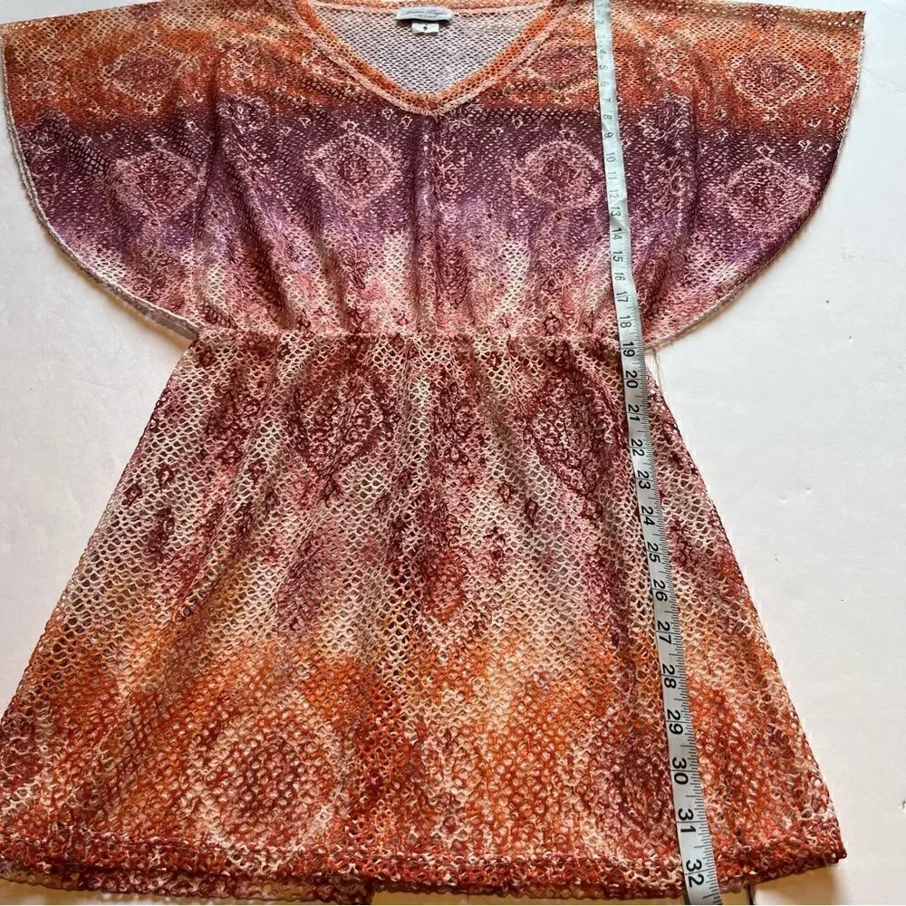 Jordan Taylor Women's Swim Cover-up Orange/Lavender/Pink size Small